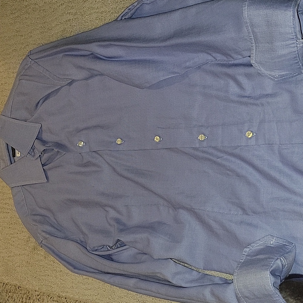 Valentino Men's Blue Button Up Dress Shirt, Size Small